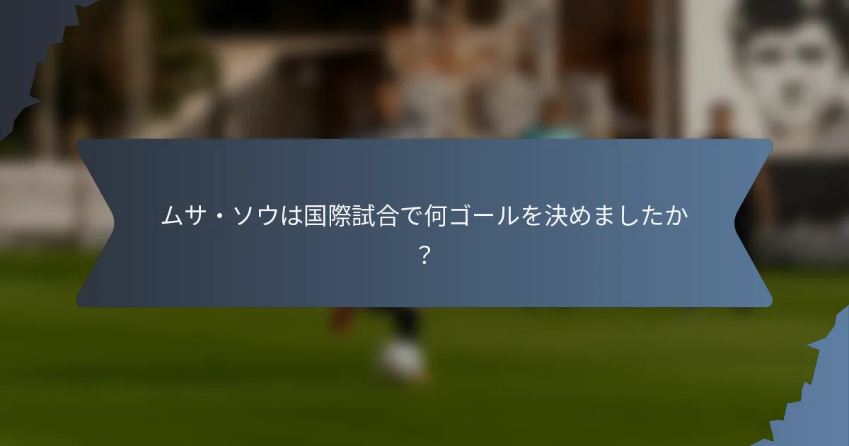 ムサ・ソウは国際試合で何ゴールを決めましたか？